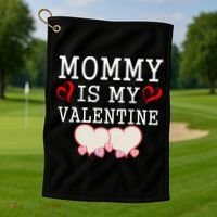 Mommy Is My Valentine Gift For Little Boy Golf Towel thumb 1
