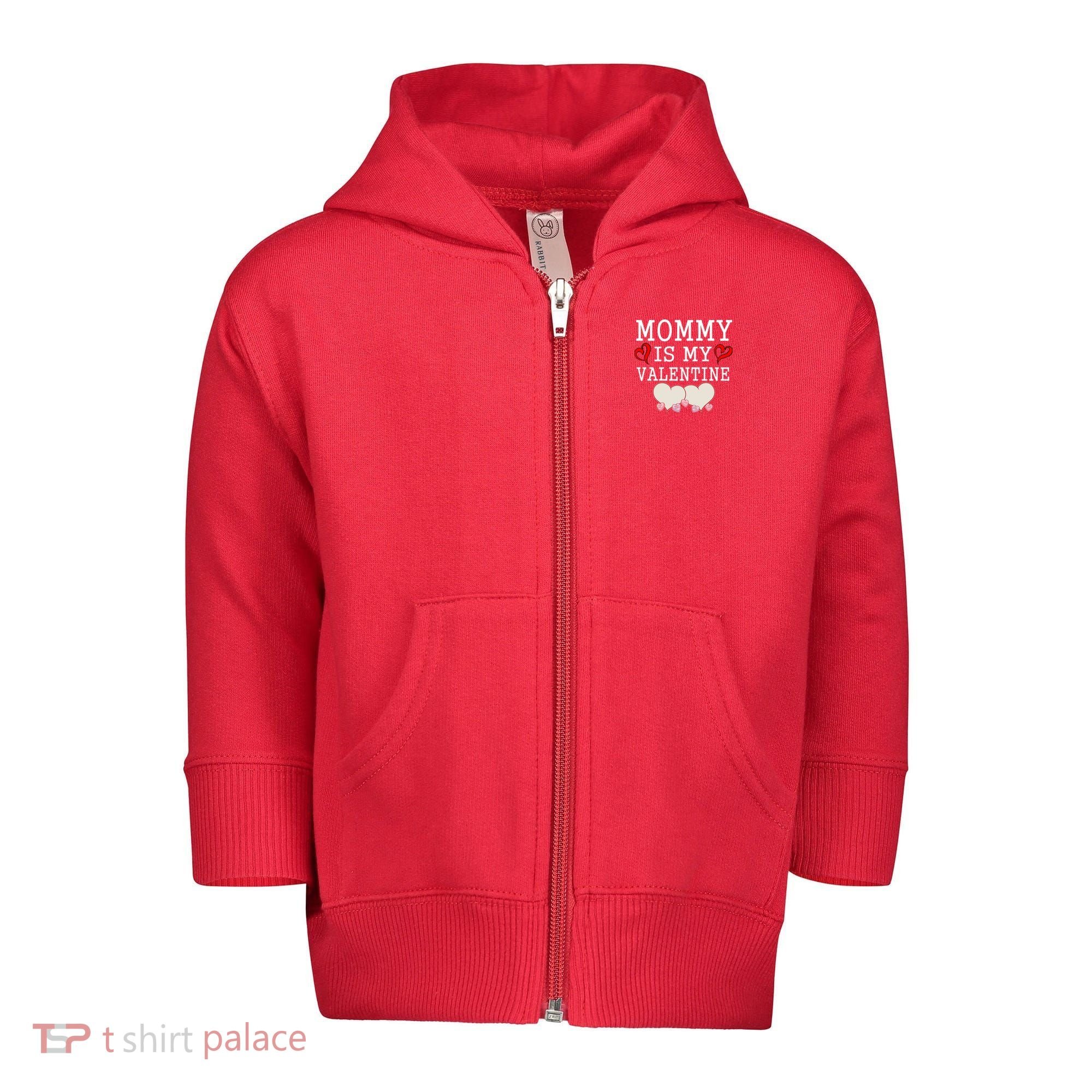 Mommy Is My Valentine Gift For Little Boy Toddler Zip Fleece Hoodie