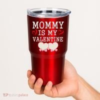 Mommy Is My Valentine Gift For Little Boy Tumbler thumb 2