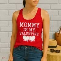 Mommy Is My Valentine Gift For Little Boy Women's Tank Top thumb 2