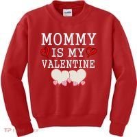 Mommy Is My Valentine Gift For Little Boy Kids Sweatshirt thumb 0