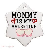 Mommy Is My Valentine Gift For Little Boy Ceramic Ornament thumb 0