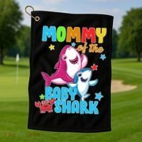 Mommy Of The Baby Shark Golf Towel thumb 1