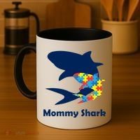 Mommy Shark Autism Awareness  Coffee Mug thumb 4