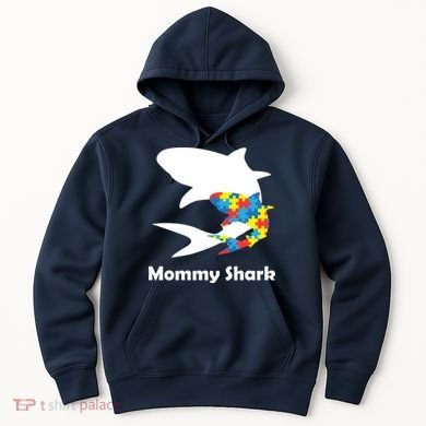 Mommy Shark Autism Awareness  Hoodie