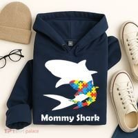 Mommy Shark Autism Awareness  Hoodie thumb 4