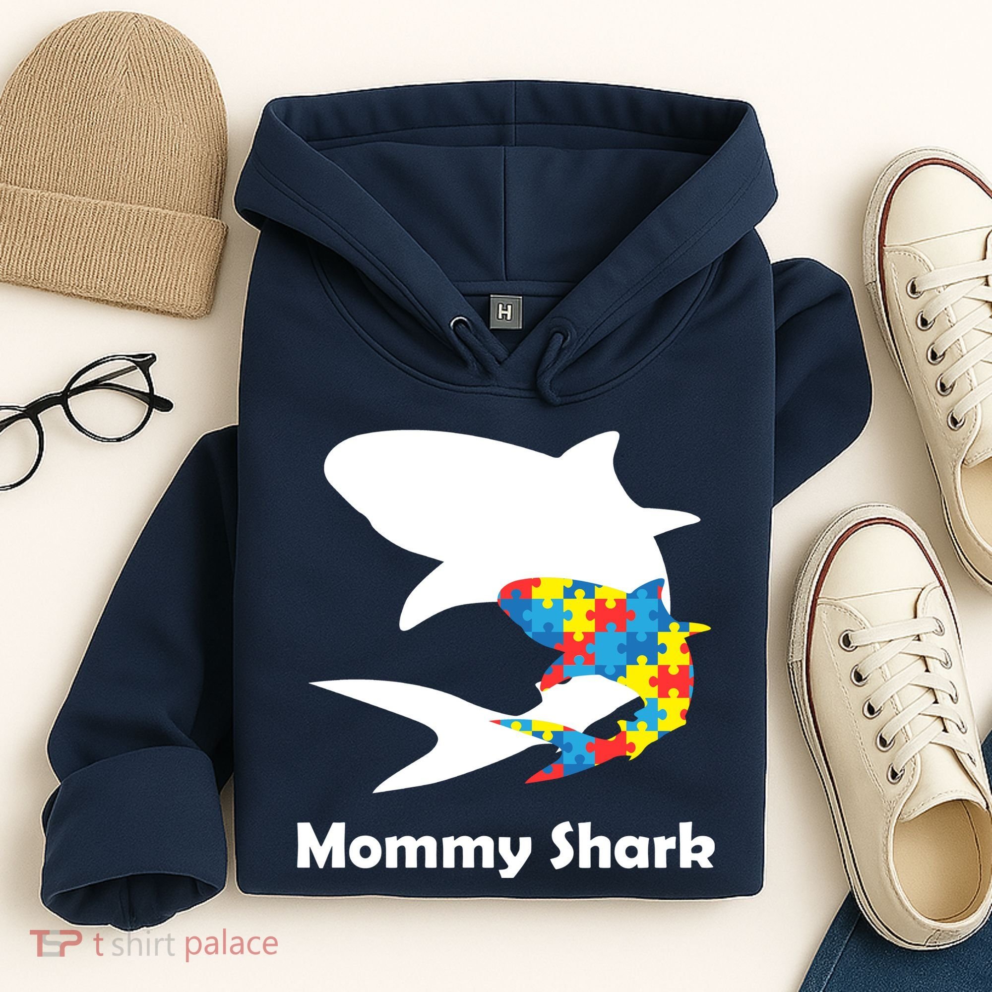 Mommy Shark Autism Awareness  Hoodie