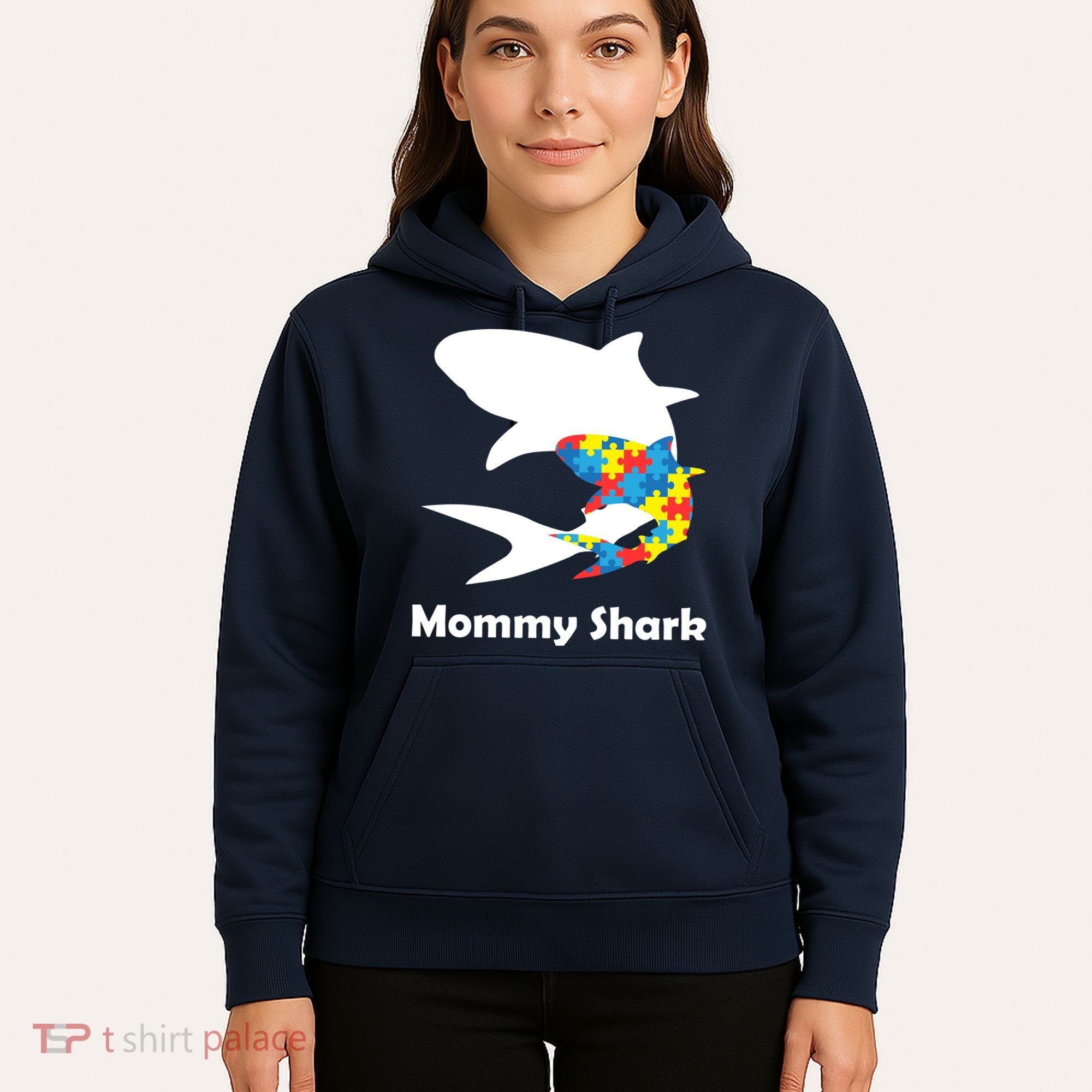 Mommy Shark Autism Awareness  Hoodie