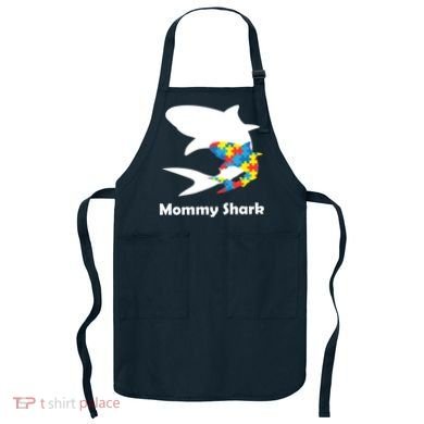 Mommy Shark Autism Awareness  Apron