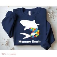 Mommy Shark Autism Awareness  Sweatshirt thumb 2