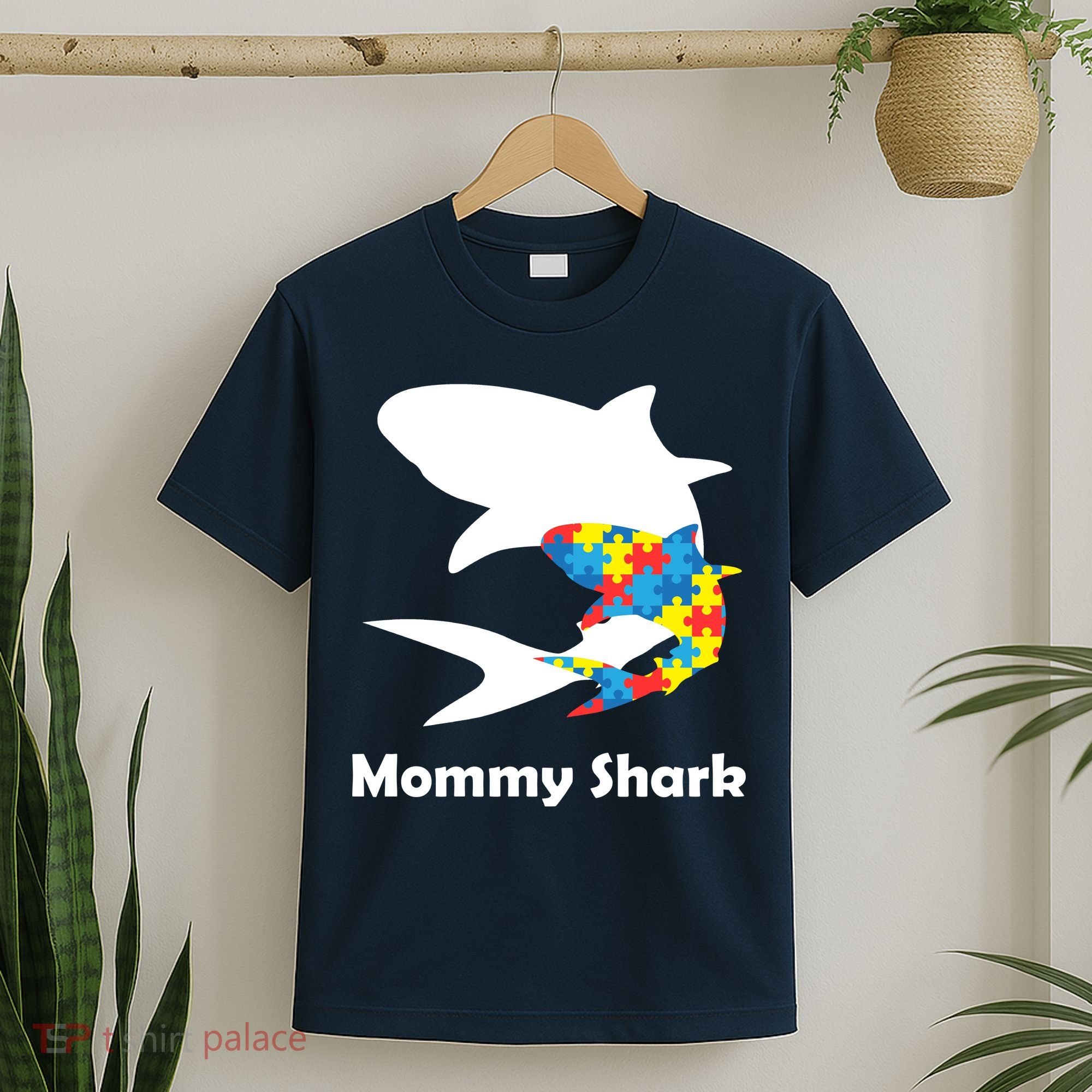 Mommy Shark Autism Awareness  T-Shirt