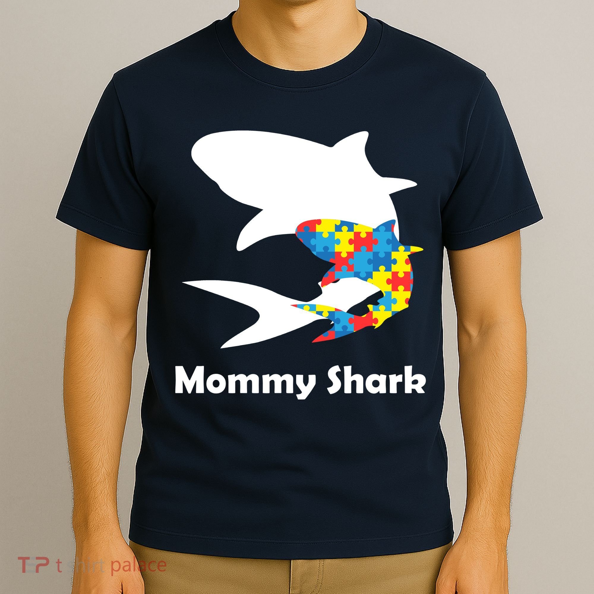 Mommy Shark Autism Awareness  T-Shirt