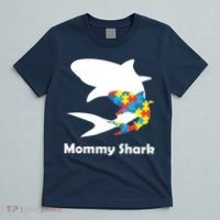 Mommy Shark Autism Awareness  T-Shirt thumb 5