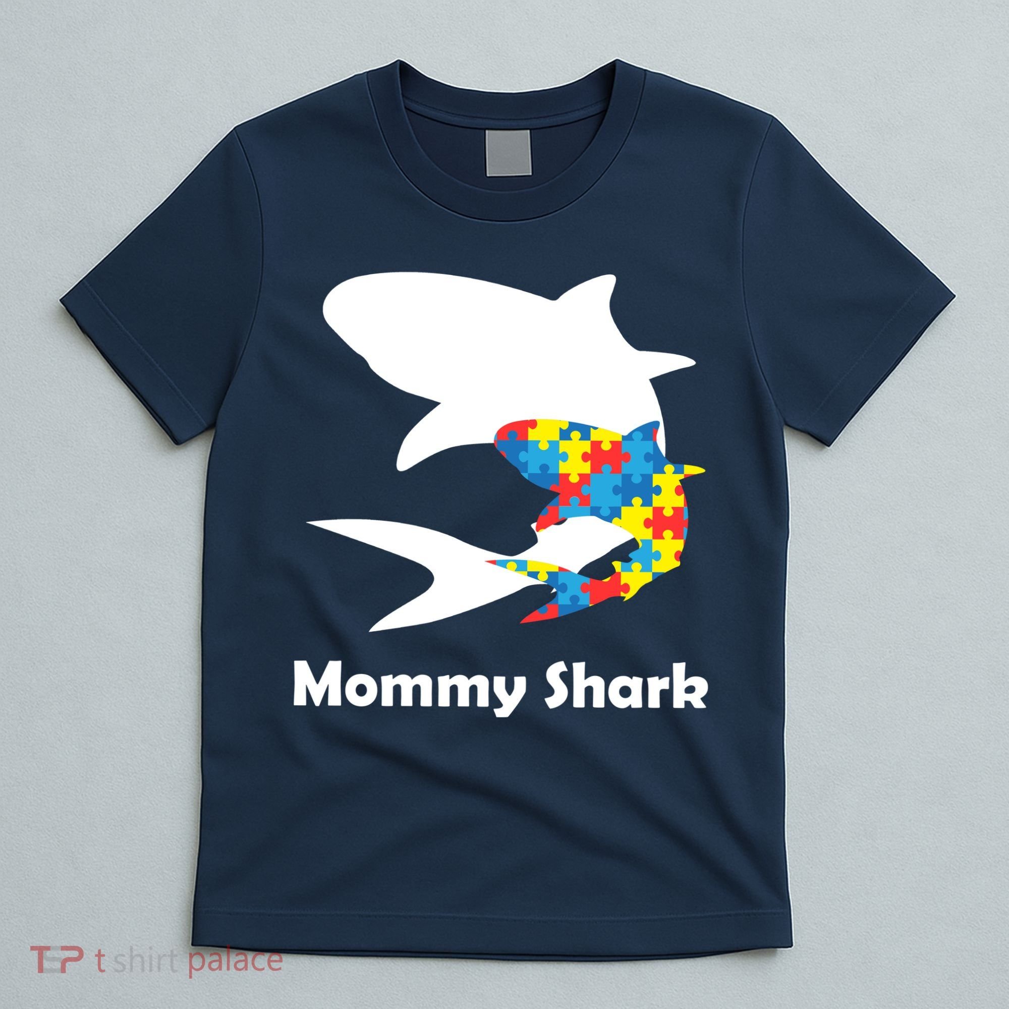 Mommy Shark Autism Awareness  T-Shirt