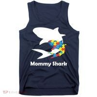 Mommy Shark Autism Awareness  Tank Top thumb 0