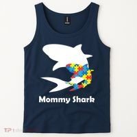 Mommy Shark Autism Awareness  Tank Top thumb 2