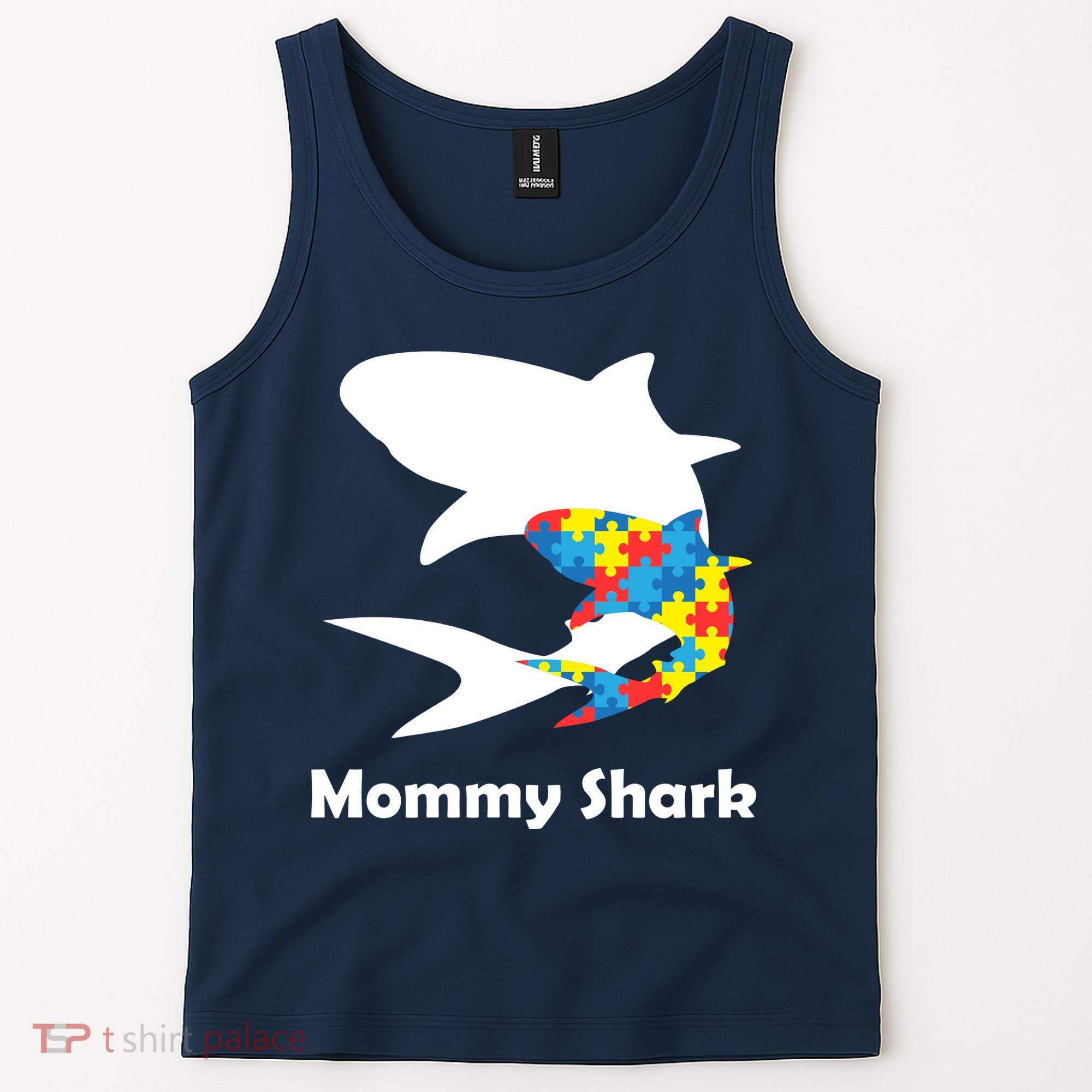 Mommy Shark Autism Awareness  Tank Top