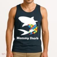 Mommy Shark Autism Awareness  Tank Top thumb 3