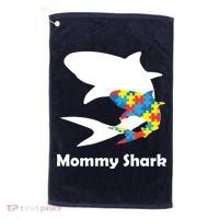 Mommy Shark Autism Awareness  Golf Towel thumb 0