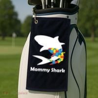 Mommy Shark Autism Awareness  Golf Towel thumb 2