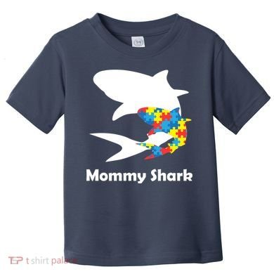Mommy Shark Autism Awareness  Toddler T-Shirt