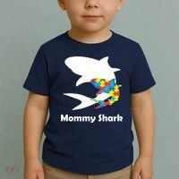 Mommy Shark Autism Awareness  Toddler T-Shirt thumb 2