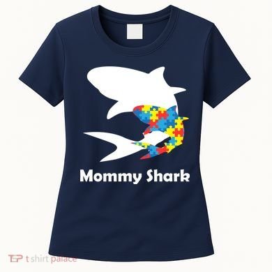 Mommy Shark Autism Awareness  Women's T-Shirt