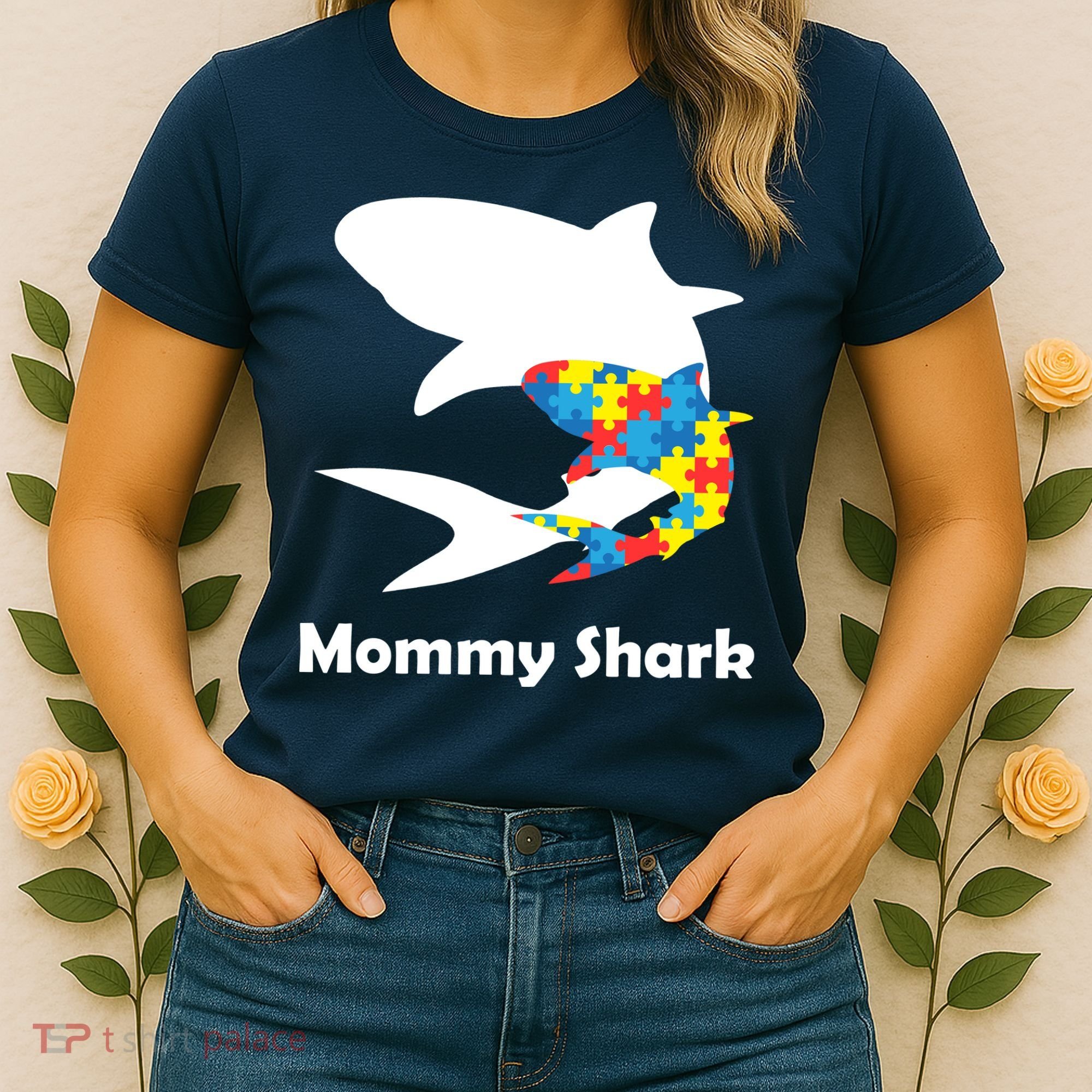Mommy Shark Autism Awareness  Women's T-Shirt