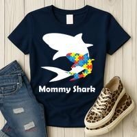 Mommy Shark Autism Awareness  Women's T-Shirt thumb 3