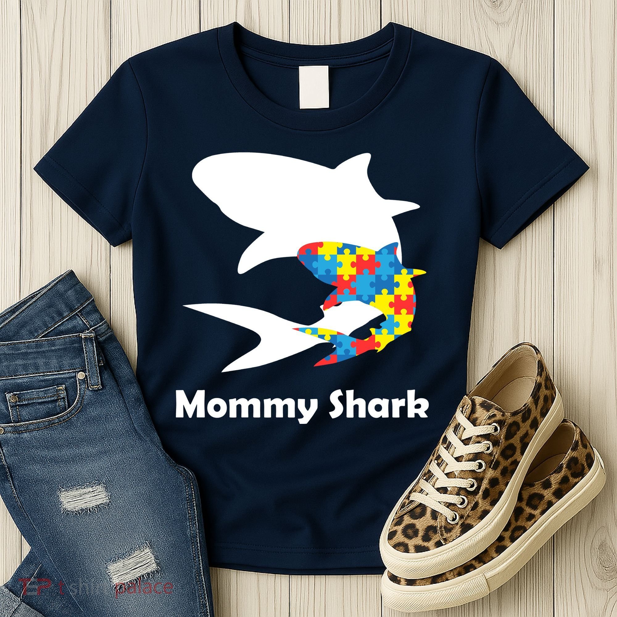 Mommy Shark Autism Awareness  Women's T-Shirt