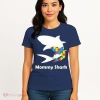 Mommy Shark Autism Awareness  Women's T-Shirt thumb 4