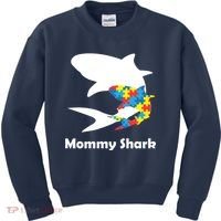 Mommy Shark Autism Awareness  Kids Sweatshirt thumb 0