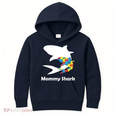 Mommy Shark Autism Awareness  Kids Hoodie