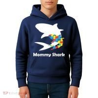 Mommy Shark Autism Awareness  Kids Hoodie thumb 4
