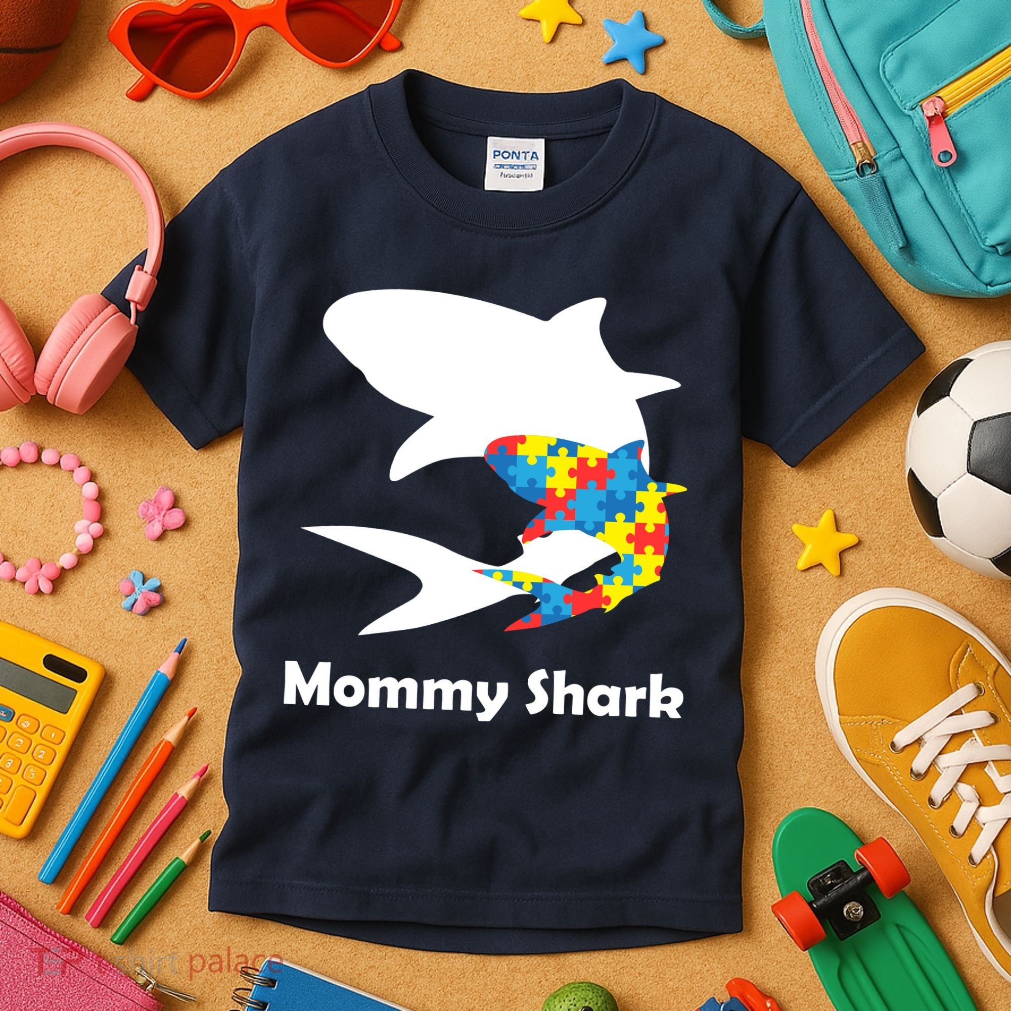 Mommy Shark Autism Awareness  Kids T-Shirt