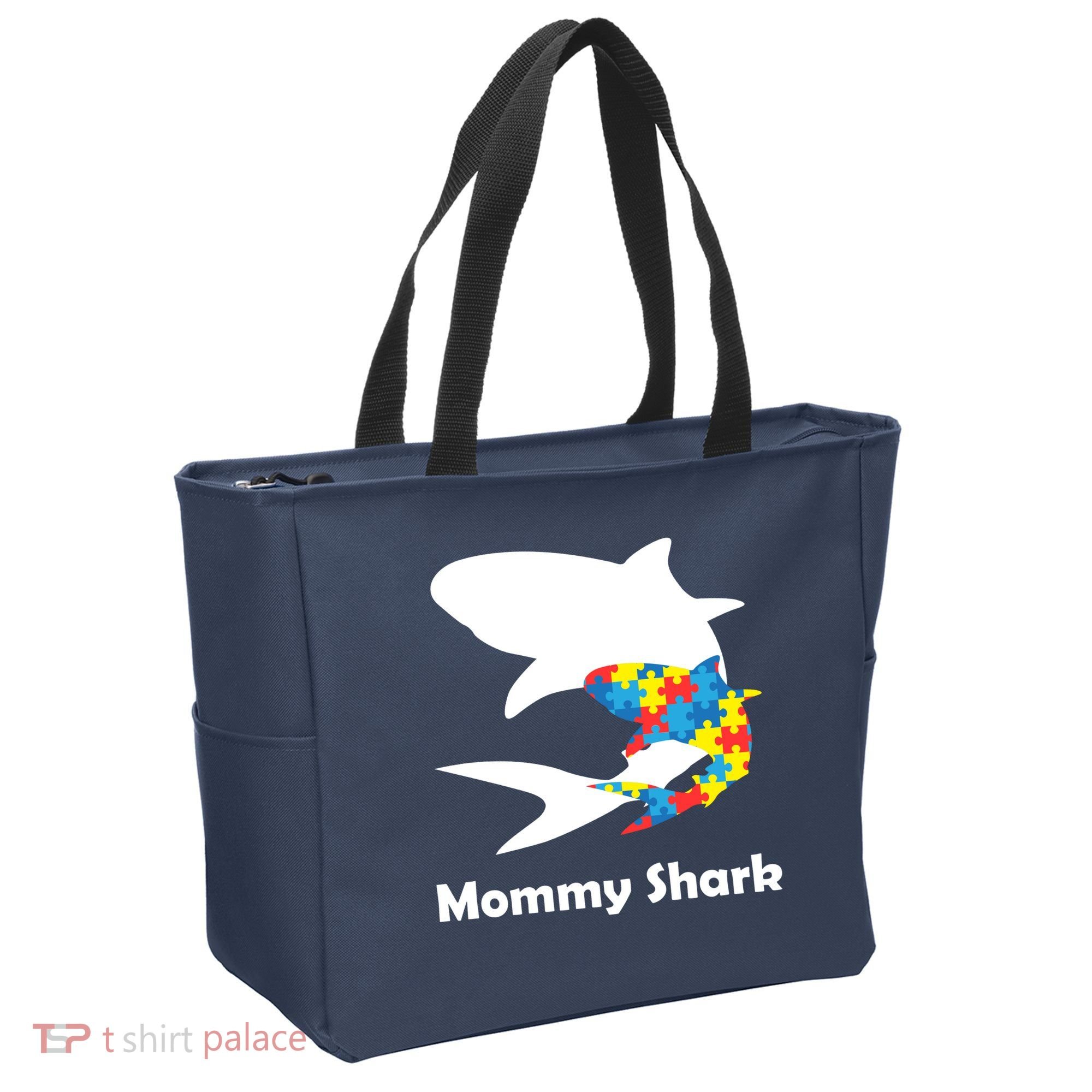 Mommy Shark Autism Awareness  Tote Bag