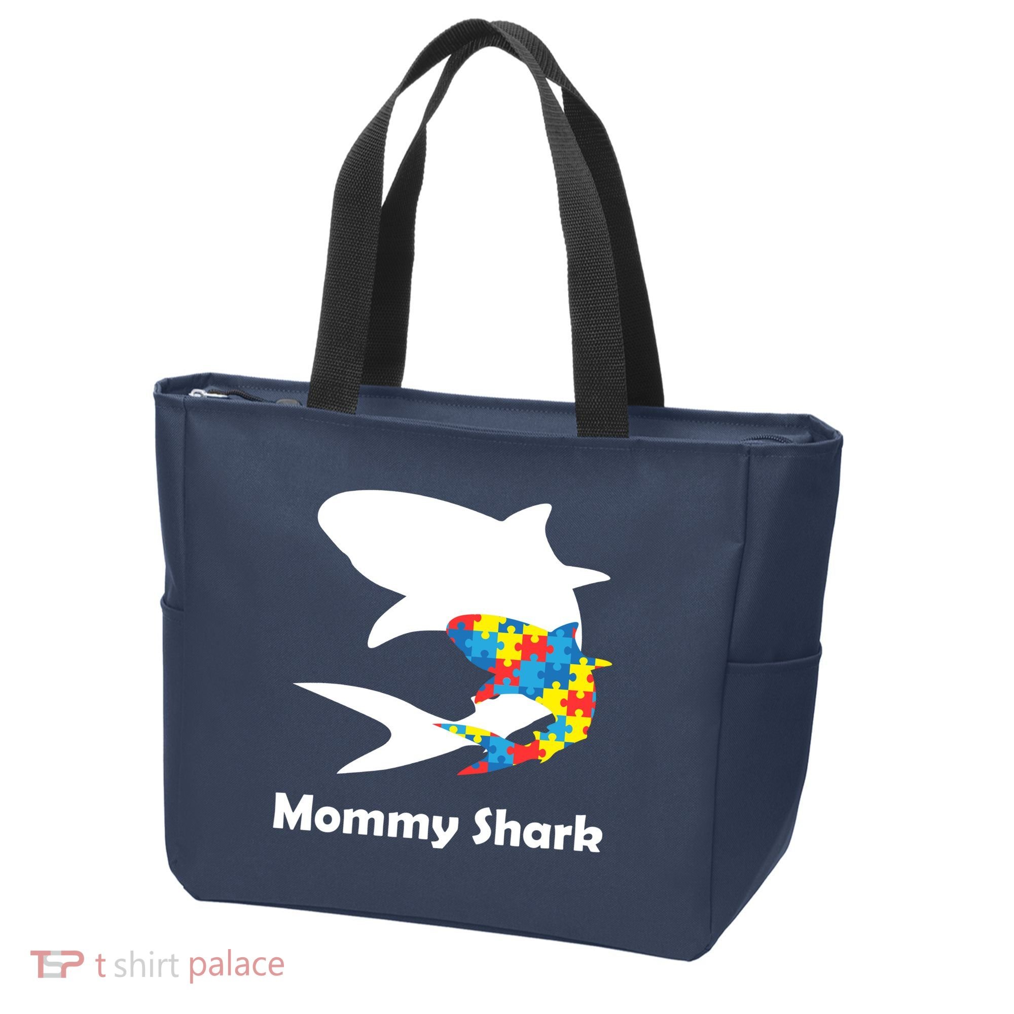 Mommy Shark Autism Awareness  Tote Bag