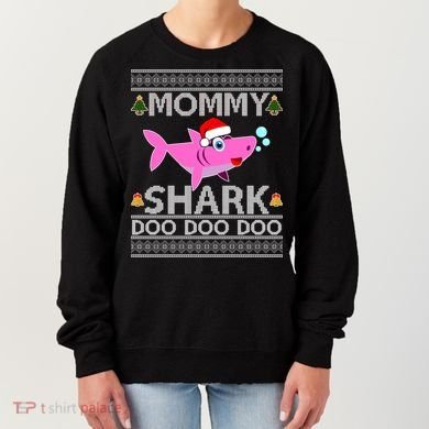 Mommy Shark Doo Doo Cute Ugly Christmas Women's Sweatshirt