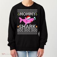 Mommy Shark Doo Doo Cute Ugly Christmas Women's Sweatshirt thumb 0
