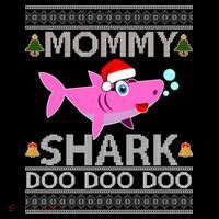 Mommy Shark Doo Doo Cute Ugly Christmas Doggie Tank thumb 4