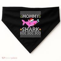 Mommy Shark Doo Doo Cute Ugly Christmas USA-Made Doggie Bandana thumb 0