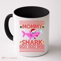 Mommy Shark Doo Doo Cute Ugly Christmas Coffee Mug thumb 0