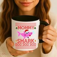 Mommy Shark Doo Doo Cute Ugly Christmas Coffee Mug thumb 3