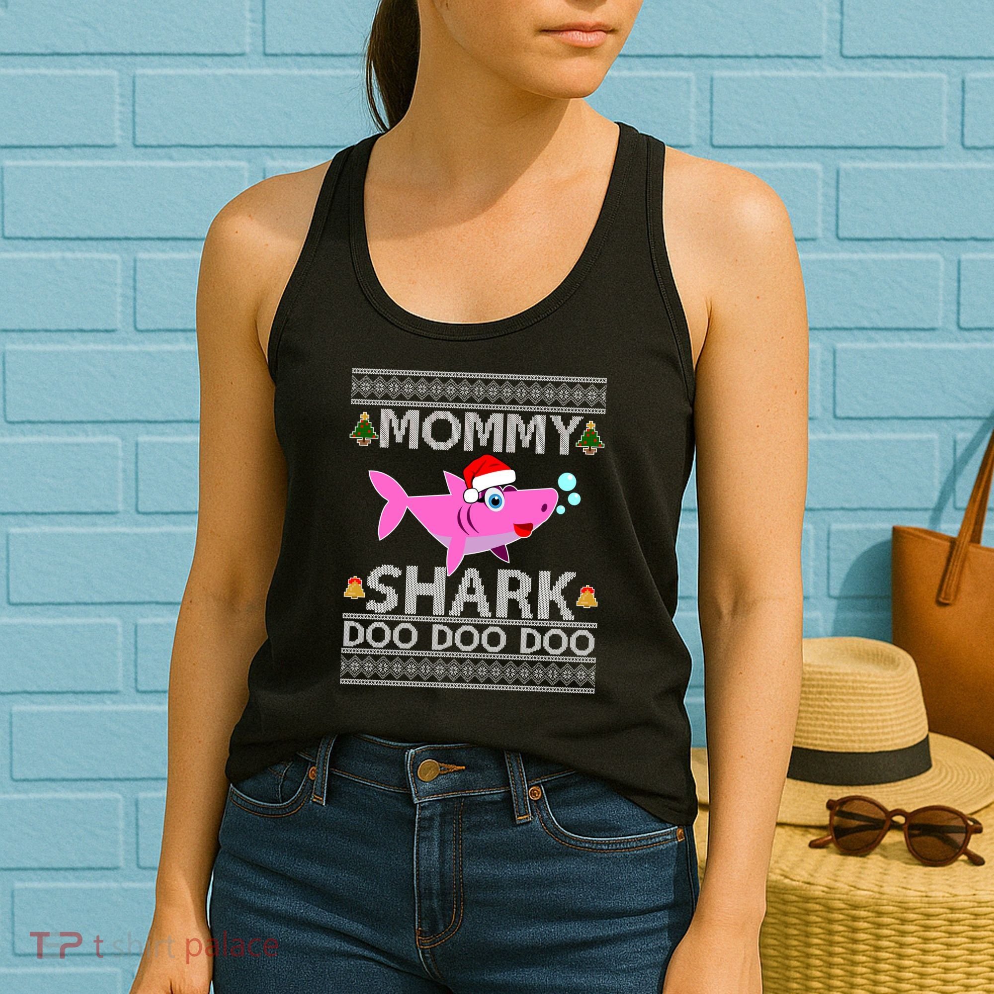 Mommy Shark Doo Doo Cute Ugly Christmas Women's Tank Top