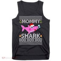 Mommy Shark Doo Doo Cute Ugly Christmas Tank Top thumb 0