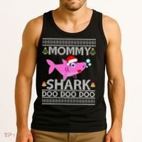 Mommy Shark Doo Doo Cute Ugly Christmas Tank Top thumb 3