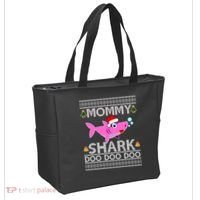 Mommy Shark Doo Doo Cute Ugly Christmas Tote Bag thumb 2