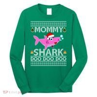 Mommy Shark Doo Doo Cute Ugly Christmas Long Sleeve Shirt thumb 0