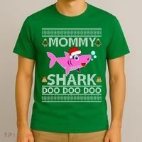 Mommy Shark Doo Doo Cute Ugly Christmas T-Shirt thumb 3