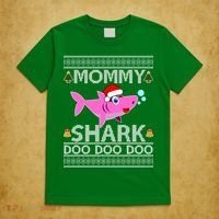 Mommy Shark Doo Doo Cute Ugly Christmas T-Shirt thumb 5